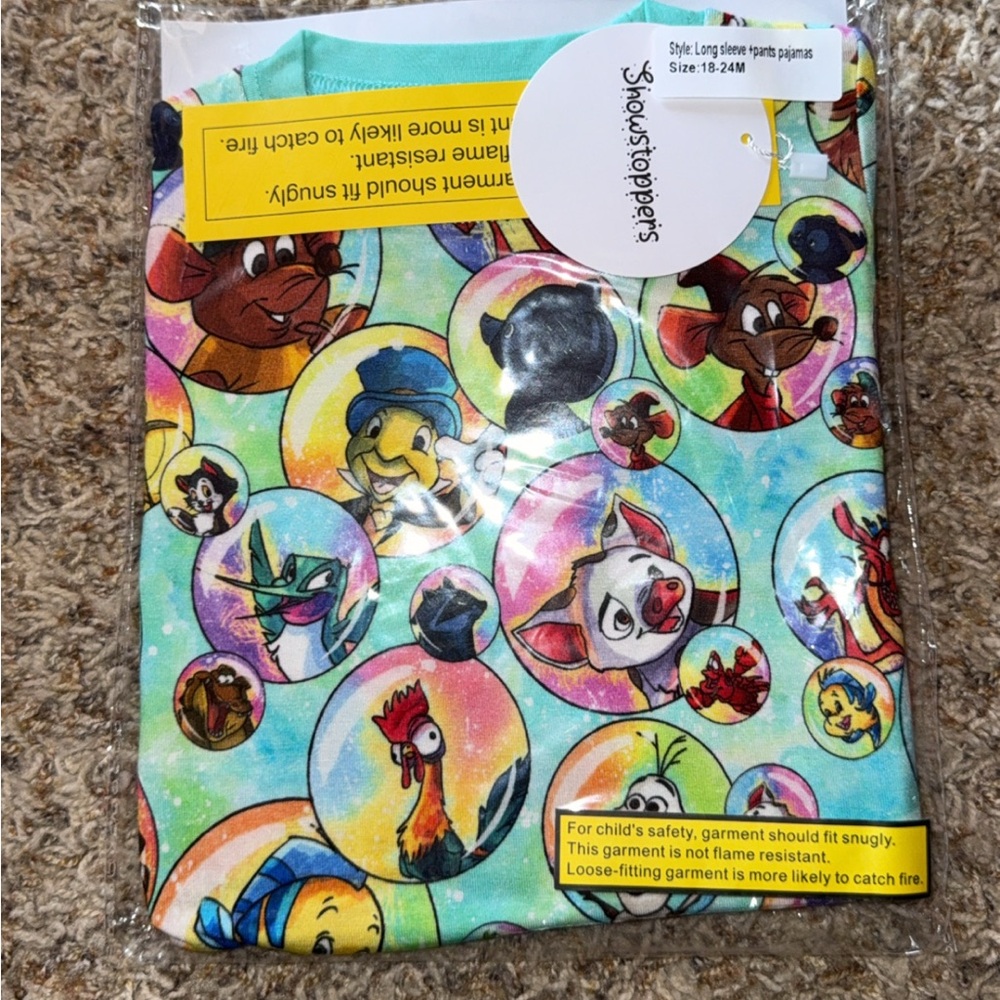 Showstoppers long sleeve pj’s Disney bubbles